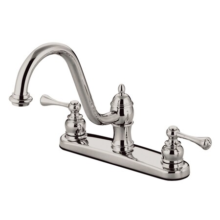 Kingston Brass Restoration 8" Centerset Kitchen Faucet, Brushed Nickel KB3118BLLS